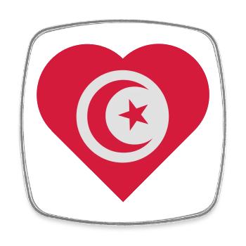 Republic of Tunisia - Square fridge magnet - white - Front