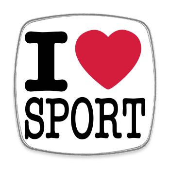 I love sports - Square fridge magnet - white - Front