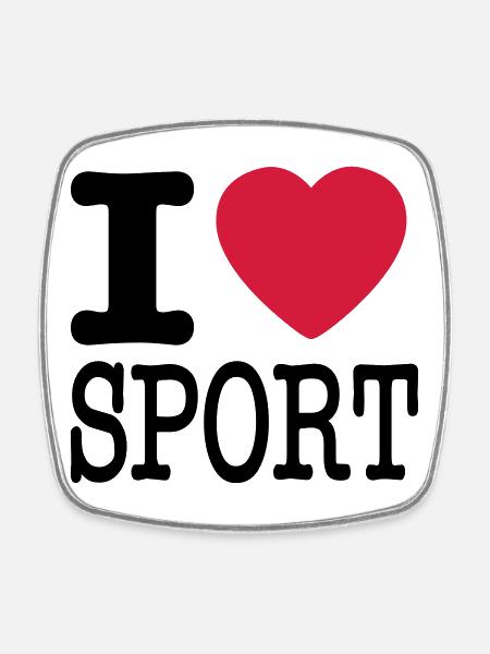 J'aime le sport - Magnet carré - blanc