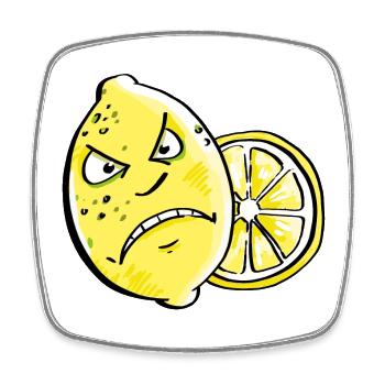 Bin Sauer - Citron - Citrus - Magnet carré - blanc - Devant