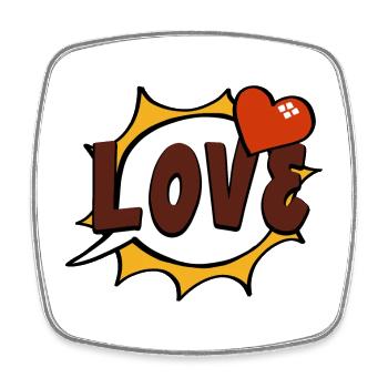 Love pop art speech bubble - Square fridge magnet - white - Front