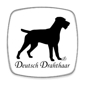 Deutsch Drahthaar - Viereckiger Kühlschrankmagnet - Weiß - Vorne