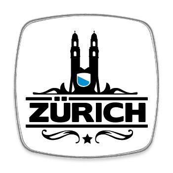 Zürich - Zürcher - Zurich - Viereckiger Kühlschrankmagnet - Weiß - Vorne