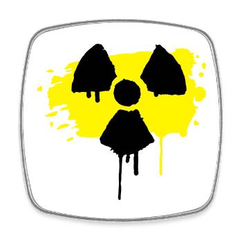 radio active sign as graffiti - Square fridge magnet - white - Front