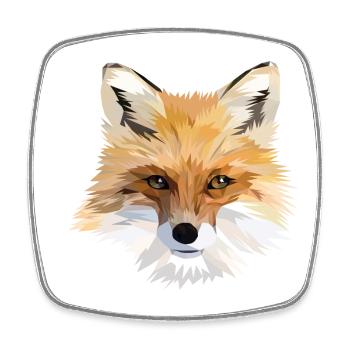 Polygonaler Fuchs Kopf - Viereckiger Kühlschrankmagnet - Weiß - Vorne