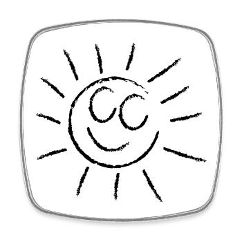 Sonne - Viereckiger Kühlschrankmagnet - Weiß - Vorne