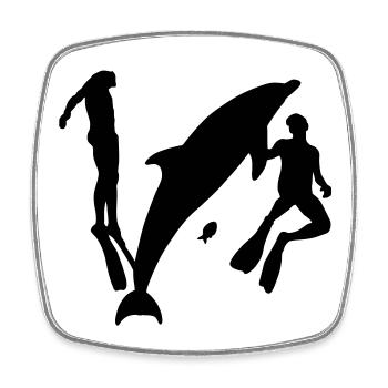 delphin_divers - Square fridge magnet - white - Front