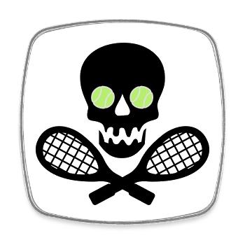 tennis - Magnet carré - blanc - Devant