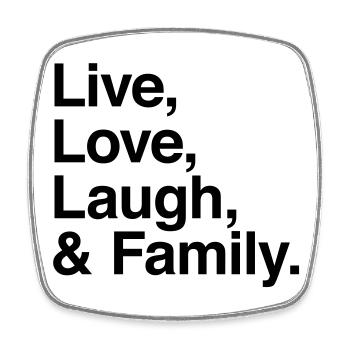 live love laugh and family - Viereckiger Kühlschrankmagnet - Weiß - Vorne