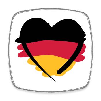 Deutschland Herz | German Heart | Art - Square fridge magnet - white - Front