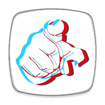 I want YOU - 3D Finger, Finger - Viereckiger Kühlschrankmagnet - Weiß - Vorne