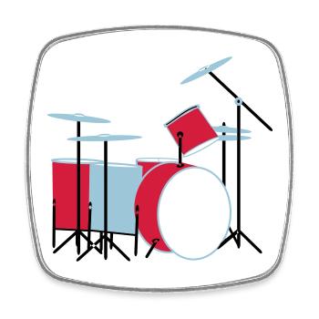 coloured_drums - Viereckiger Kühlschrankmagnet - Weiß - Vorne