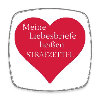 Strafzettel Liebe Spruch Geschenk Herz Polizei - Viereckiger Kühlschrankmagnet - Weiß - Vorne