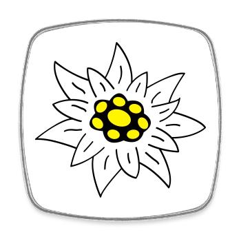 edelweiss - Square fridge magnet - white - Front