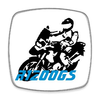 BIKER1200 - Viereckiger Kühlschrankmagnet - Weiß - Vorne