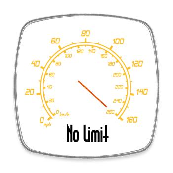 Speedometer, No Limit - Square fridge magnet - white - Front