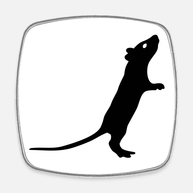 Ratte - Viereckiger Kühlschrankmagnet - Weiß