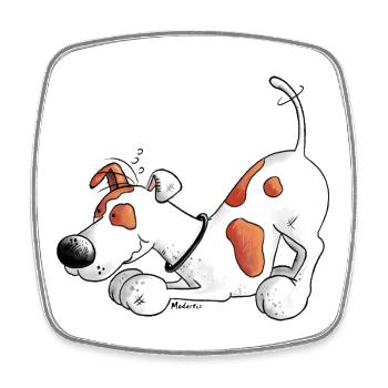 Jack Russell Terrier - Hund - Viereckiger Kühlschrankmagnet - Weiß - Vorne