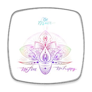Buntes Sparkle Mandala Muster - Viereckiger Kühlschrankmagnet - Weiß - Vorne