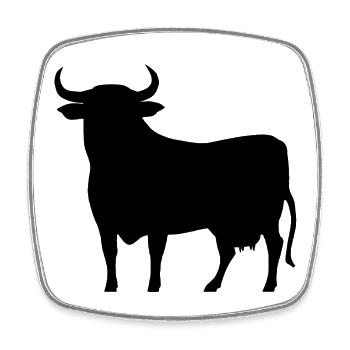 allgäu_kuh_schwarz - Viereckiger Kühlschrankmagnet - Weiß - Vorne