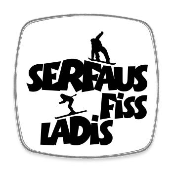 Serfaus Fiss Ladis Wintersport - Viereckiger Kühlschrankmagnet - Weiß - Vorne