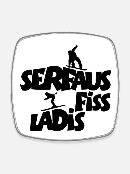 Serfaus Fiss Ladis - Square fridge magnet - white