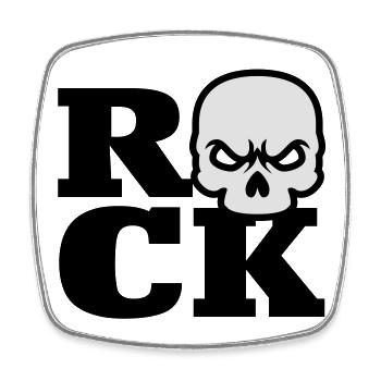 Rock Totenkopf - Viereckiger Kühlschrankmagnet - Weiß - Vorne