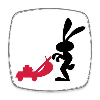 lawn mower - Square fridge magnet - white - Front