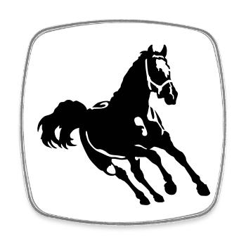 Pferd - Square fridge magnet - white - Front