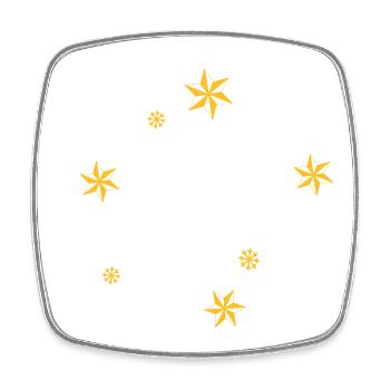 Stars and more  | Symbole-Rahmen Weihnachten - Viereckiger Kühlschrankmagnet - Weiß - Vorne