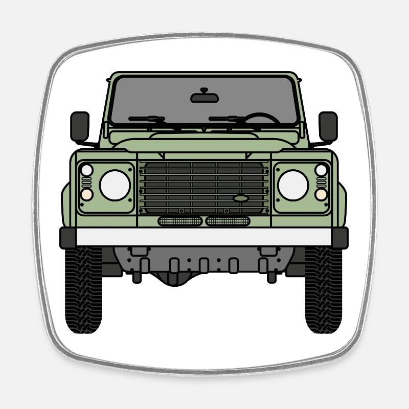 Defender - Front - Square fridge magnet - white