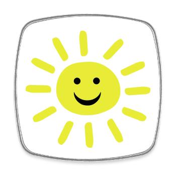 Smiley Summer Sun - Square fridge magnet - white - Front