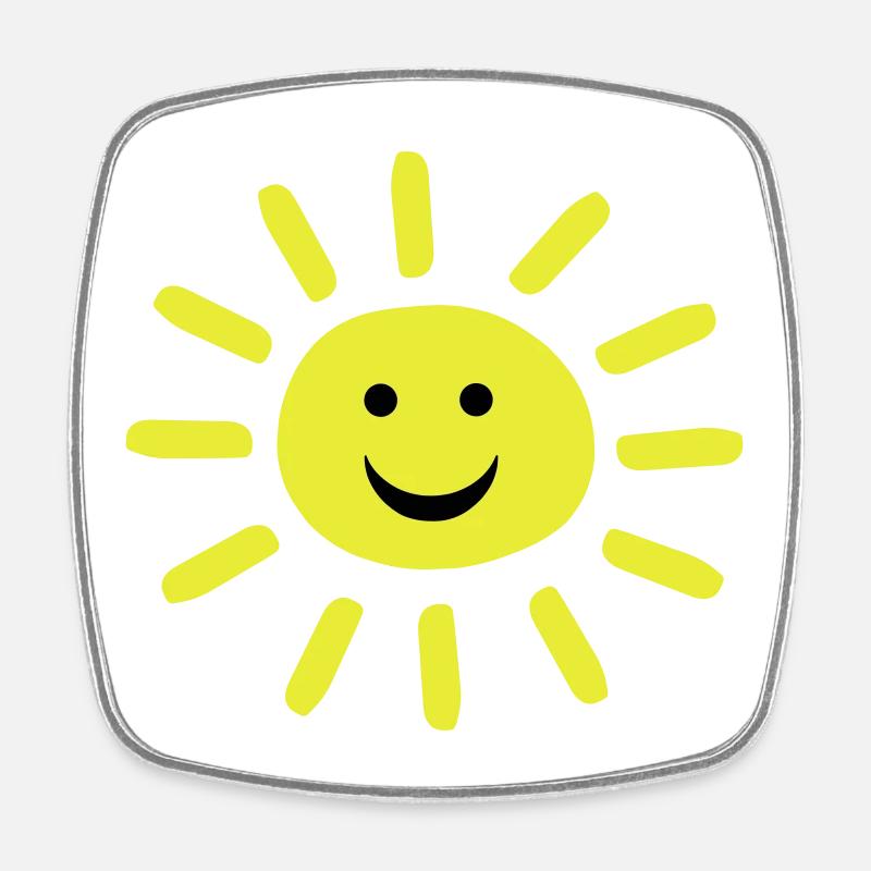 Smiley Summer Sun - Magnet carré - blanc