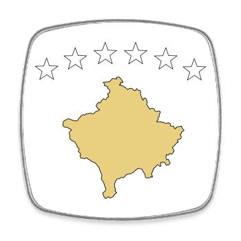 kosovo - Viereckiger Kühlschrankmagnet - Weiß - Vorne