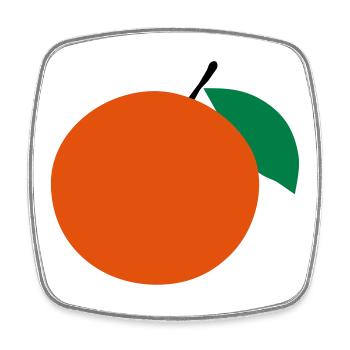 orange - Magnet carré - blanc - Devant