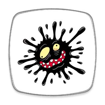 Inkblot monster - Square fridge magnet - white - Front