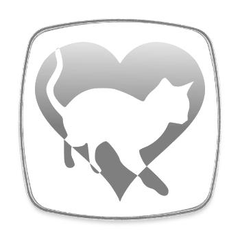 Cat kitten in a heart - Square fridge magnet - white - Front