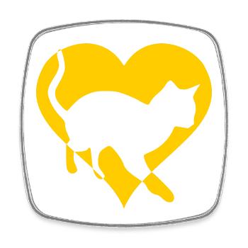 Katze Katze Mieze Geschenk Herz - Viereckiger Kühlschrankmagnet - Weiß - Vorne