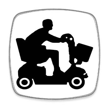 Image de personnes handicapées en scooter de mobilité # - Magnet carré - blanc - Devant