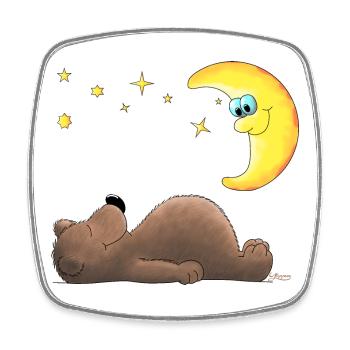sweet teddy bear - Square fridge magnet - white - Front