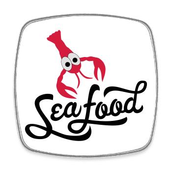 seafood - Viereckiger Kühlschrankmagnet - Weiß - Vorne