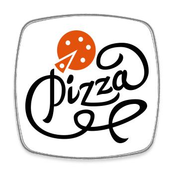 pizza - Square fridge magnet - white - Front