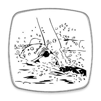 Swimmer - Square fridge magnet - white - Front