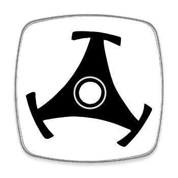 45 R.P.M. Record Adaptor (bicolor) - Square fridge magnet - white - Front