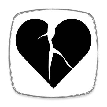 heart broken lovesick - Square fridge magnet - white - Front
