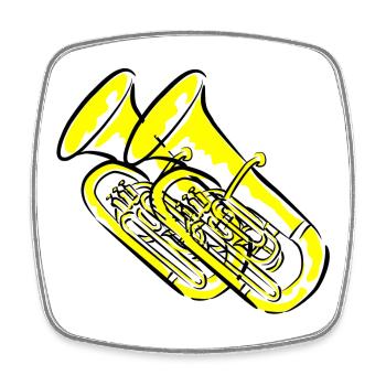 music - Square fridge magnet - white - Front