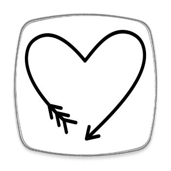 Herz Pfeil Symbole Liebe Kraft Geschenk - Viereckiger Kühlschrankmagnet - Weiß - Vorne