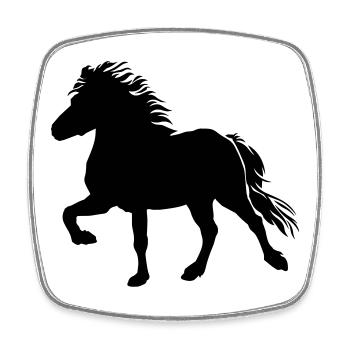 Powerful Icelandic Horse Tölt, Icelandic, Icelandic Pony - Square fridge magnet - white - Front