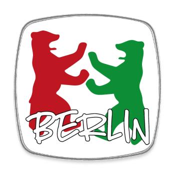 Berlin - Viereckiger Kühlschrankmagnet - Weiß - Vorne