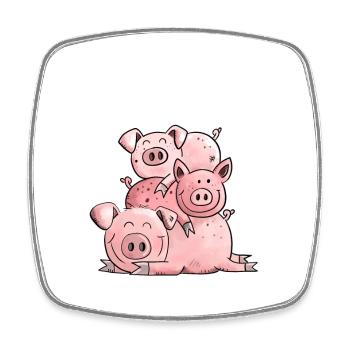 Little Booze I Fun Shirt Porc Animaux - Magnet carré - blanc - Devant